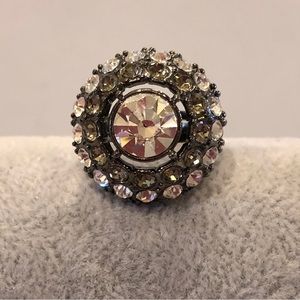 NEW Premier Designs “Jazz” Ring Size 7, gunmetal w/ clear and gray rhinestones